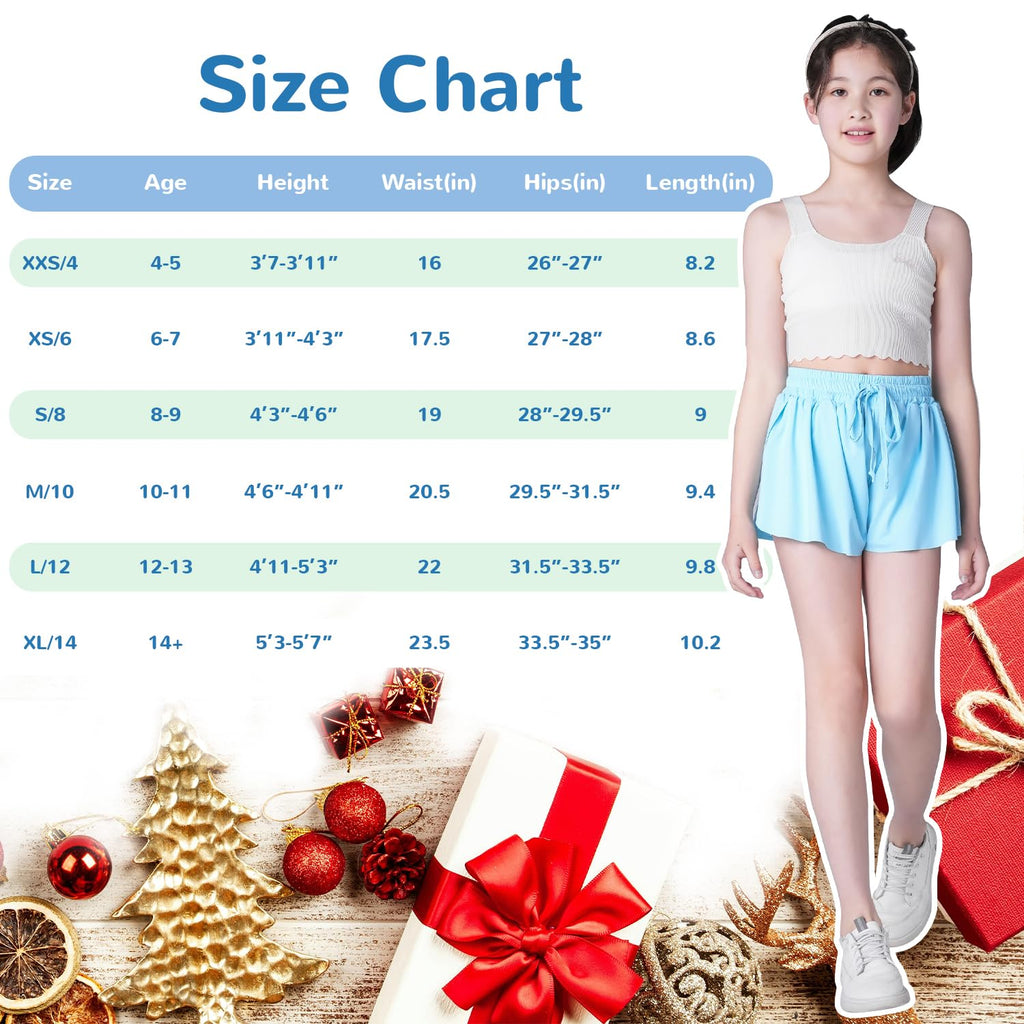 Flowy Shorts Girls Butterfly Shorts Girls Athletic Shorts Kids Butterfly Shorts Toddler Youth with Liner 2-in-1