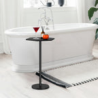 Vrisa Drink Table Small Hexagon Side Table for Small Spaces Round Pedestal Accent End Table Modern Martini Coffee Cocktail Table for Living Room, Bedroom, Sofa Couch Chair, Patio, Black