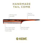 Exquisite Kent Fine Tail Comb -8T Hand-Made in England