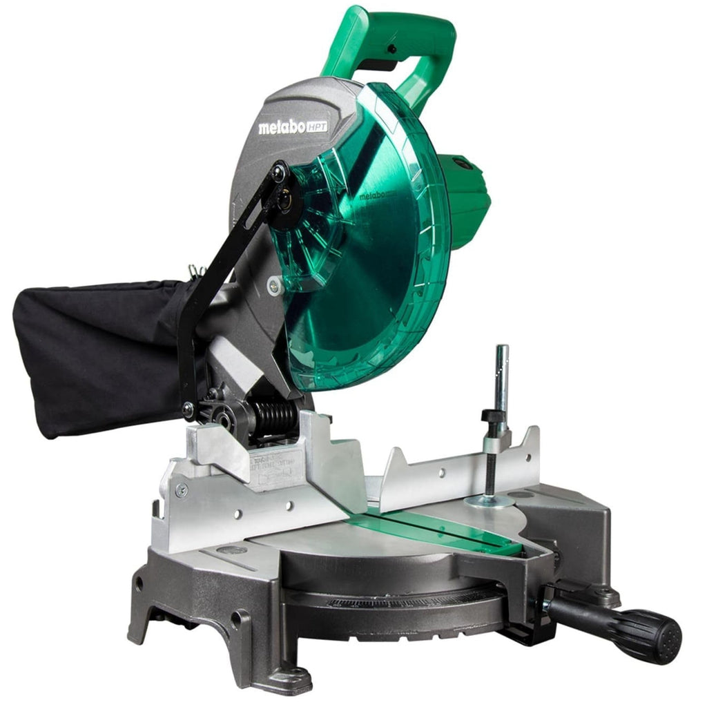 Metabo HPT 10-Inch Single Bevel Compound Miter Saw, 15-Amp Power Saw with Xact Cut Shadow Line, Precision Miter Angles, Single Bevel 0-45°, 40T TCT Miter Saw Blade, Lightweight Design, C10FCG2