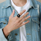 Tree of Life Cremation Urn Men Rings,Hold Loved Ones Ashes for Funeral Keepsake,Memorial Jewelry,with Tool (7)