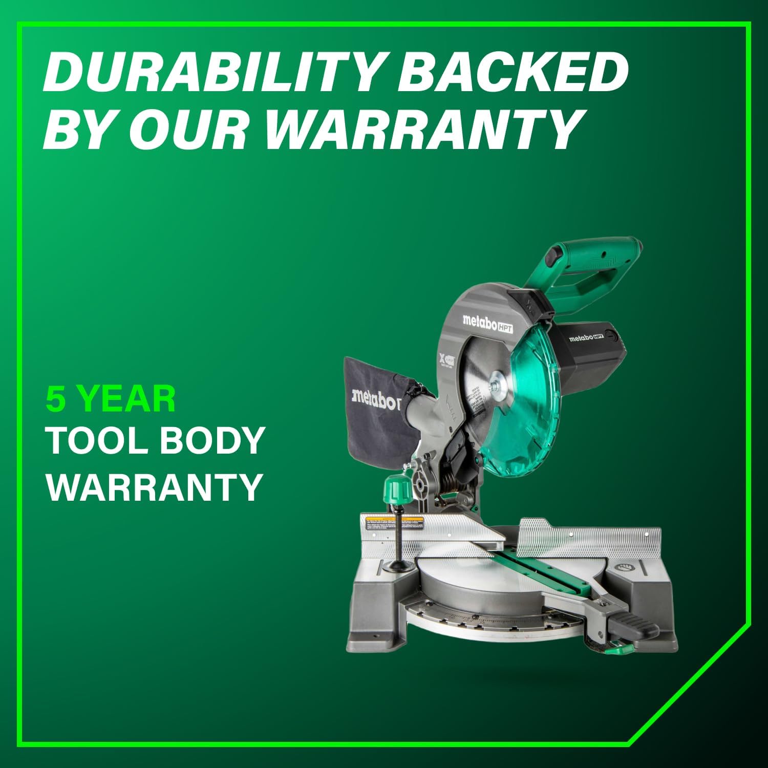 Metabo HPT 10-Inch Single Bevel Compound Miter Saw, 15-Amp Power Saw with Xact Cut Shadow Line, Precision Miter Angles, Single Bevel 0-45°, 40T TCT Miter Saw Blade, Lightweight Design, C10FCG2