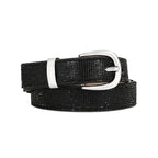 RISANTRY Rhinestone Belt for Women, Black Sparkly Diamond Belts for Womens Dresses, Ladies Glitter Belts for Jeans