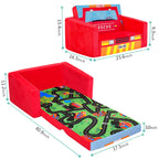 MallBest Kinder Sofas Kindersofa Baby Polstersofa Schlafsofa Übernachtungsstuhl Klappbarer Liegesessel (Rot/Feuerwehr)