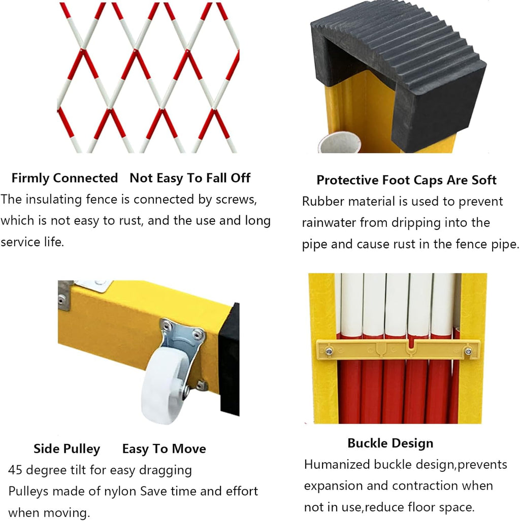 Expandable Security Gate - Mobile Parking Barrier High Driveway Fence | Retractable Traffic Barricade Folding Portable Scissor Gate for Outdoor Road Garage Construction