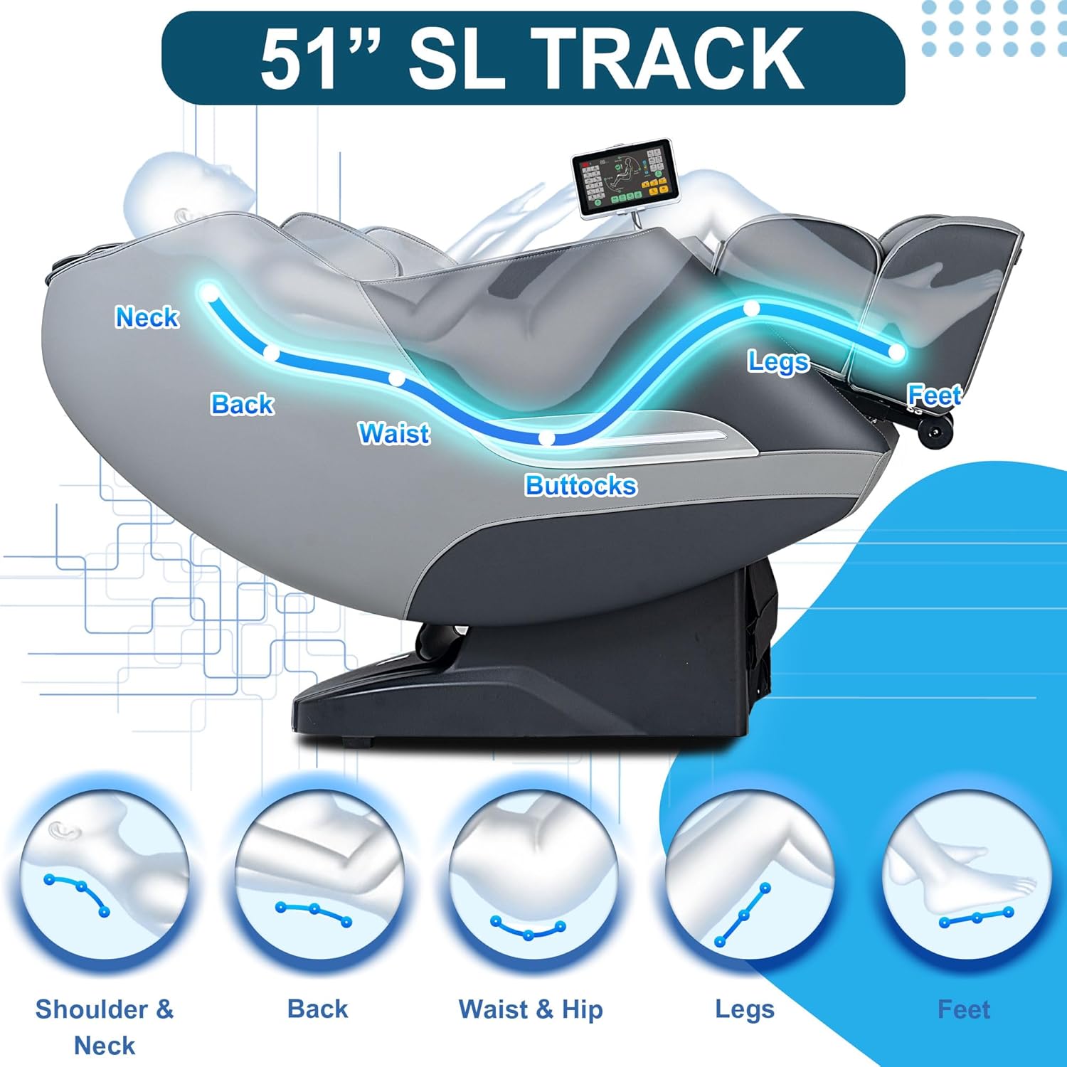 Massage Chair, 3D Massage Chair Full Body, Zero Gravity Shiatsu Recliner W/Heating, SL Track, Wireless Charger, Bluetooth Speaker, Foot Rollers, 12 Auto Modes Air Compression
