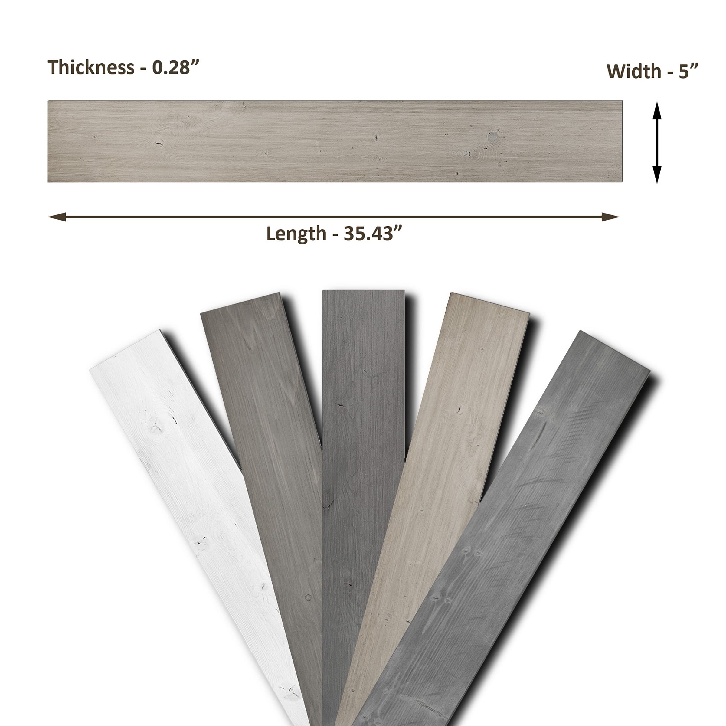 Luxdecor Real Wood Wall Planks for Wall- White Shiplap Boards 5" Peel and Stick Shiplap Boards 10 Pieces Wall Shiplap Planks Board 12.5 Sq Ft