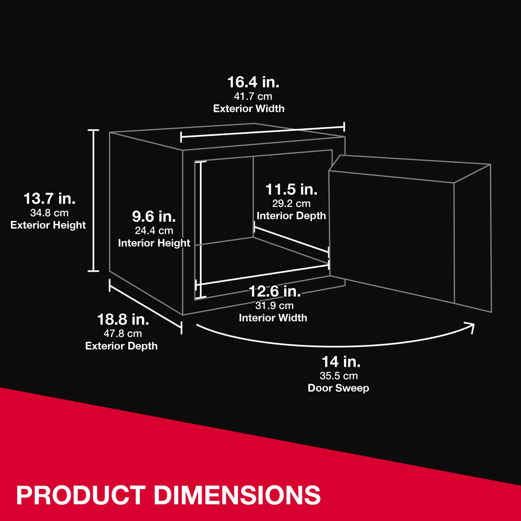SentrySafe Fireproof and Waterproof Large Safe with Digital Keypad, Override Key, and Adjustable Shelf for Home, Dorm, or Office, 0.81 Cubic Feet, FPW082HSB