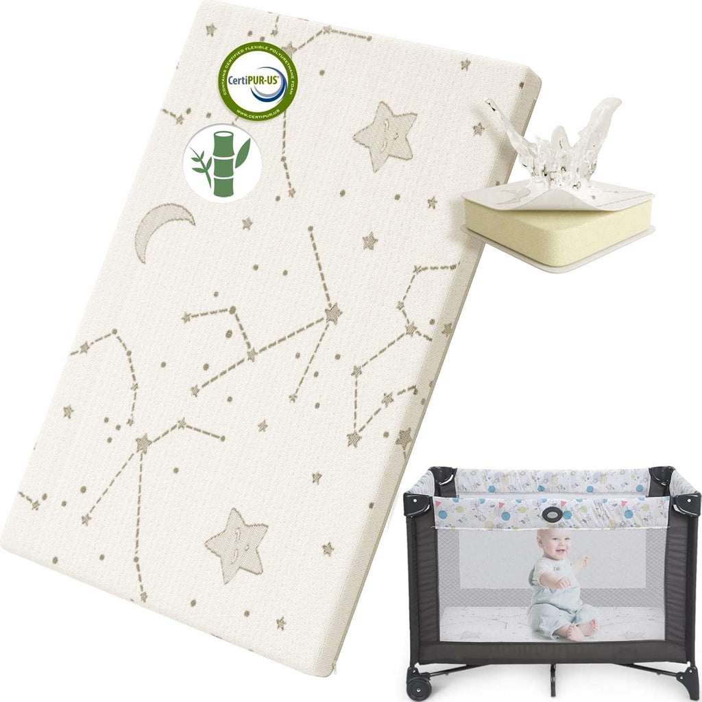 YENING Pack and Play Mattress Topper Baby Pack N Play Mattresses for Playpen and Playard with Washable Cover 38"x26"x1", 1 Pack Firm Foam