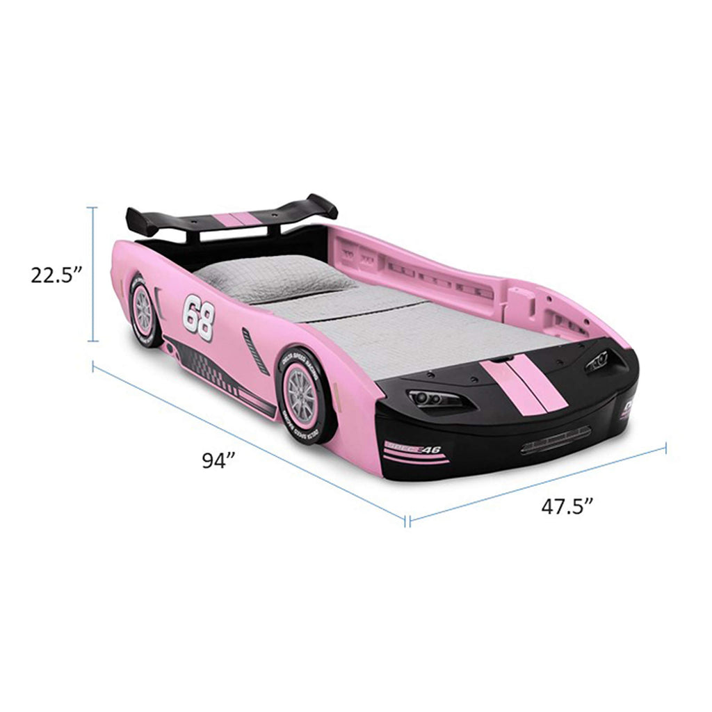 Lit jumeau Delta Children Turbo Race Car, rose