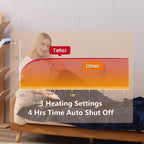 Manta Elétrica Tefici, Super Aconchegante e Macia, Flanela de 2 Camadas 50" x 60", Manta Aquecida com 3 Níveis de Aquecimento e Desligamento Automático em 4 Horas, Lavável na Máquina, Certificada ETL e FCC, Uso Residencial e Escritório, Cor Camelo