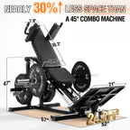 Mikolo Leg Press Hack Squat Machine, 30-Degree Compact Leg Press Machine for Home Gym, Hack Squat Machine with Removable Shoulder Pad, Lower Body Workout Equipment ( Combo Machine)