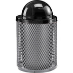 Global Industrial 36 Gallon Outdoor Steel Trash Can with Dome Lid, Plastic Liner and Anchor Kit Included, 23-1/2" Diameter x 40" H, Powder Coat Finish, Unassembled, Black