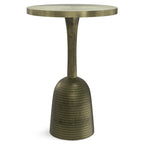 SIMPLIHOME Johnsen Metal Table - 15 inch Wide Solid Iron Drum Accent Table in Antique Copper with Tribal Pattern, Round Boho End Table for Living Room, Bedroom, or Home Office, Fully Assembled