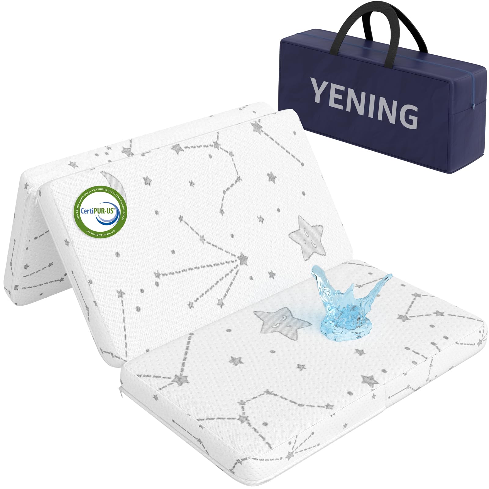 YENING Pack and Play Mattress Topper Baby Pack N Play Mattresses for Playpen and Playard with Washable Cover 38"x26"x1", 1 Pack Firm Foam