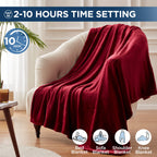 Manta eléctrica Westinghouse tamaño Queen, franela súper suave y acogedora 84" x 90" manta calefactable con 10 niveles de calentamiento rápido y apagado automático de 1-12 horas, lavable a máquina, certificación ETL y FCC, beige