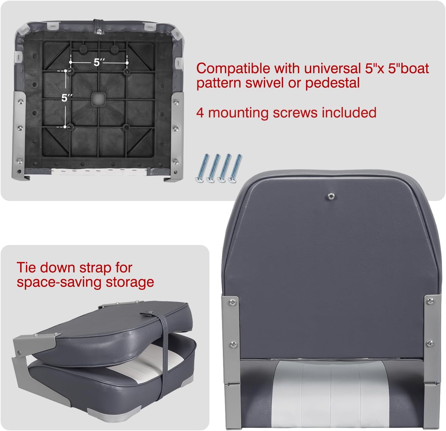 Leader Accessories Classic Low Back Folding Boat Seat