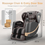 2025 Massage Chair Full Body, Zero Gravity Massage Chair with 10 Fix Rollers, Heating, Foot Massage, Auto Modes, Bluetooth Speaker, Touch Screen Controller