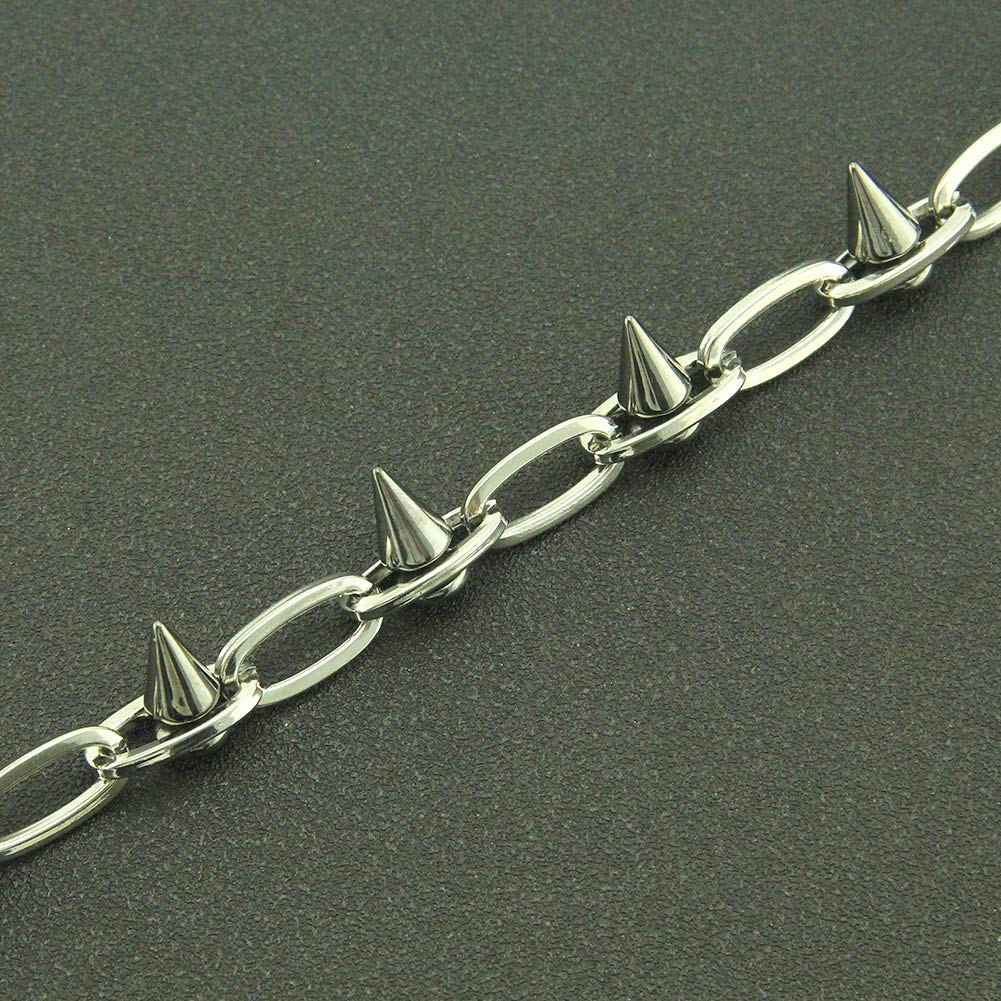 Chaînes de montre de poche à rivet lourd PINKPIN Chaîne de portefeuille Chaîne de motard Porte-clés Pantalon Longue chaîne Punk Pantalon Hip Hop pour hommes femmes