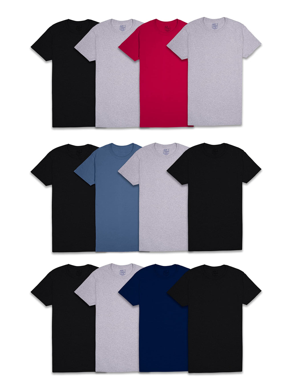 Fruit of the Loom Men's Crew Tee Undershirts, Moisture Wicking & Tag Free, Also Available in Big & Tall