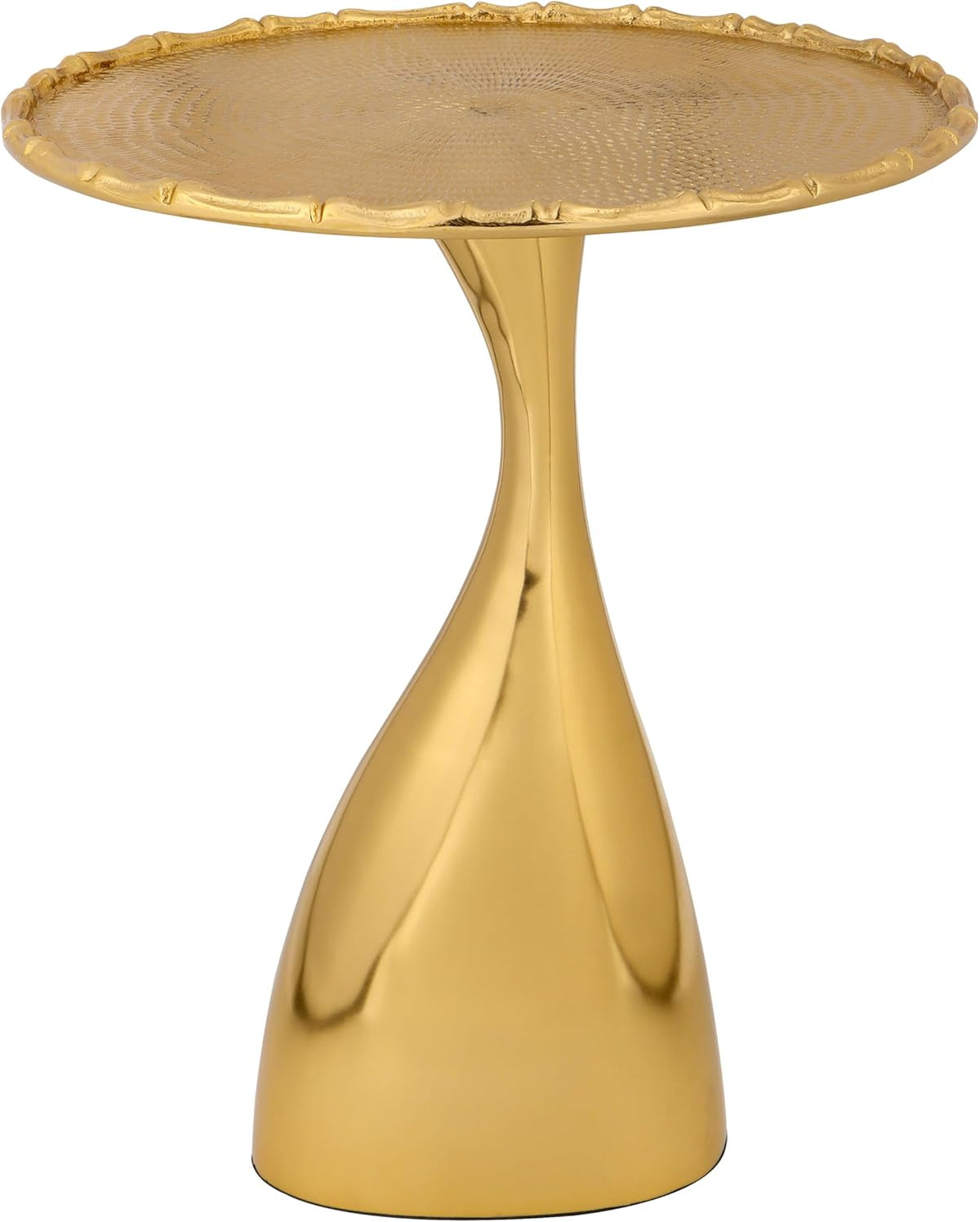 Round Metal Side Table, Coffee End Table for Small Spaces, Lightweight Accent Table for Living Room, Bedroom, Balcony - Easy Assembly,18 Inches (Gold) - APLHA Living Home