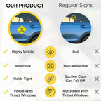 Baby On Board MAGNET Sign for Car - 2 Pack, 5" by 5" - Essential Magnetic Sticker for Bumper - Bright Yellow and Reflective - Best Safety Sign Accessories for Cars