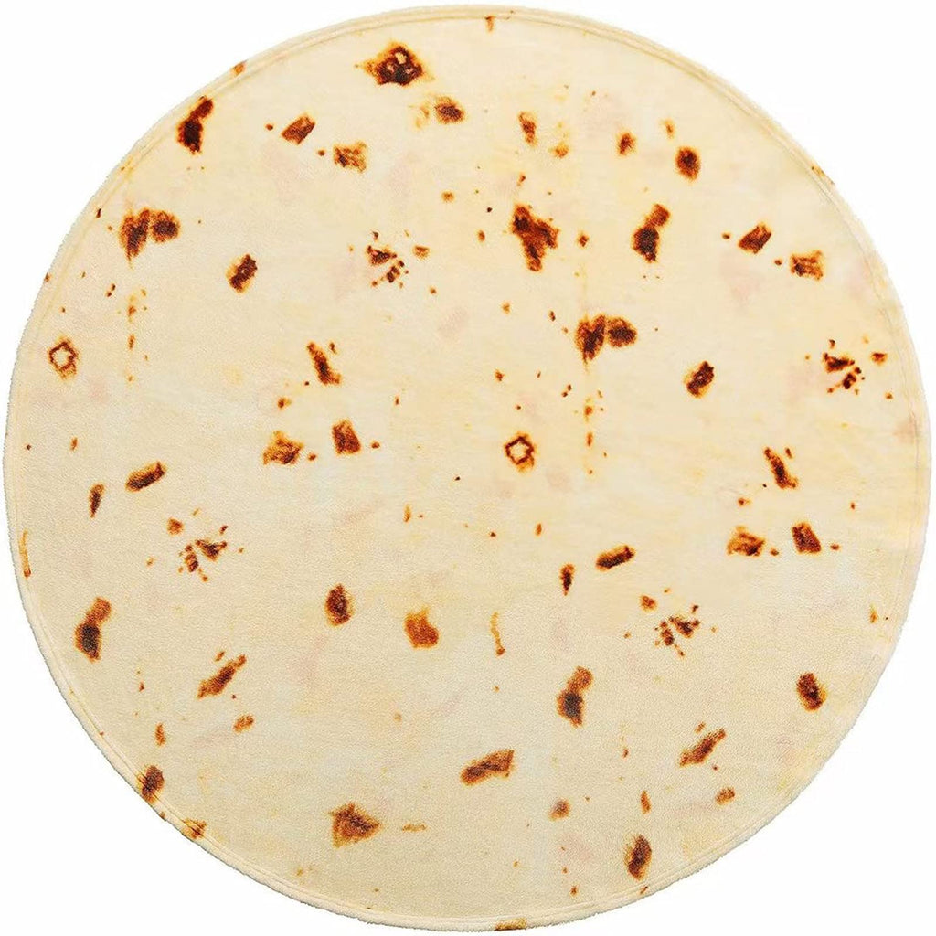Couverture Tortilla Burrito Kimdee Double Face 71 pouces 280 GSM Tissu Flanelle Douillet Couverture Géante Originale Nourriture pour Lit, Canapé, Voyage, Pique-nique et Plage pour Enfants