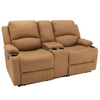 67" Wall Hugger Reclining | RV Theater Seats | Double Recliner RV Sofa & Console | RV Couch | RV Theater Seating | RV Furniture (Powered, Slate)