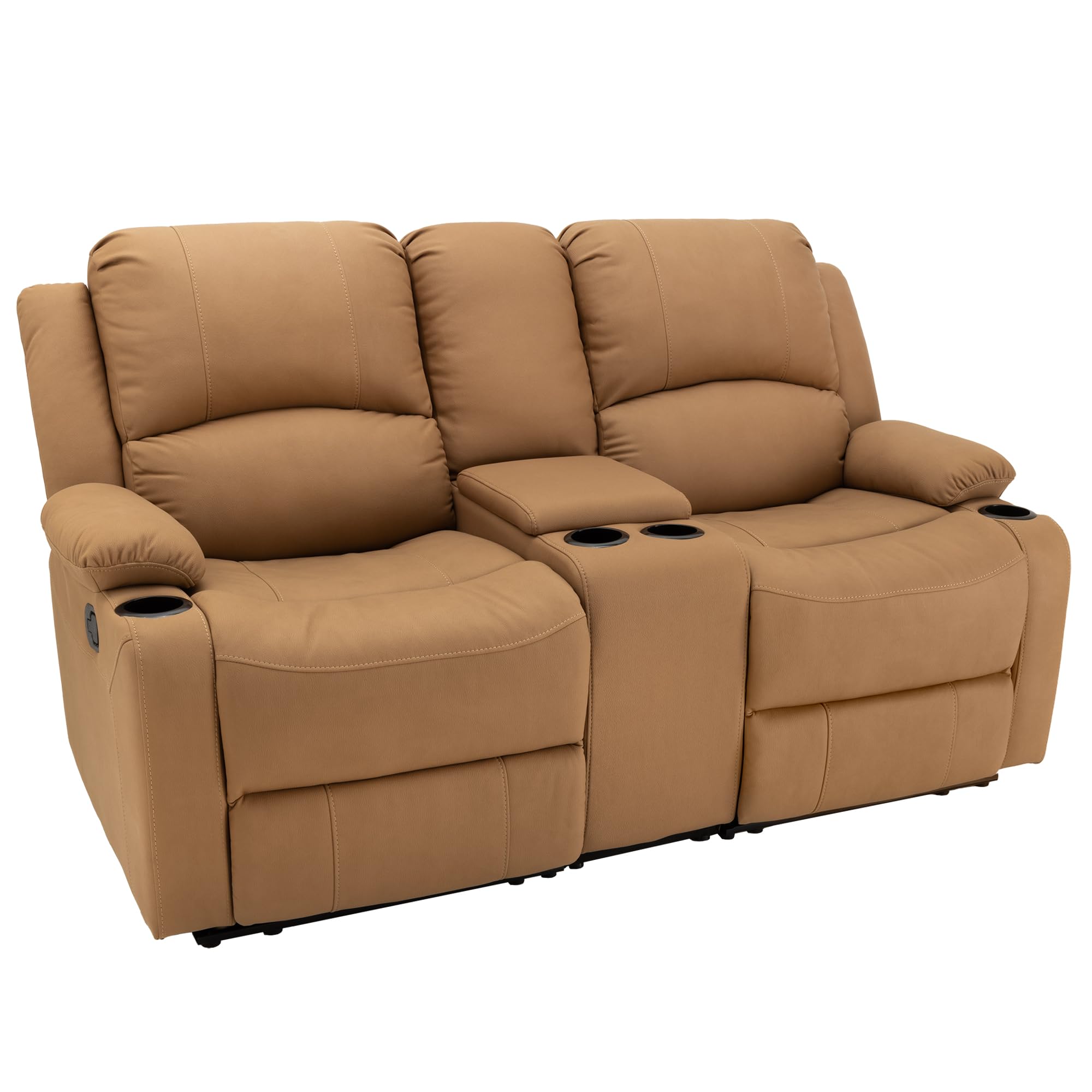 67" Wall Hugger Reclining | RV Theater Seats | Double Recliner RV Sofa & Console | RV Couch | RV Theater Seating | RV Furniture (Powered, Slate)