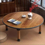 Folding Round Japanese-Style Tea Coffee Table Low Table, Foldable Dining Table, Study Table, Small Desk, for Tatami Sitting On The Floor Bedroom Bay Window Tea Room, Space Save(60 * 30cm)