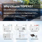 TOPENS DKC500S Solar Sliding Gate Opener Chain Drive Automatic Gate Motor for Heavy Driveway Slide Gates Up to 1300 Pounds, Electric Gate Operator Battery Powered with Solar Panel Remote Control Kit