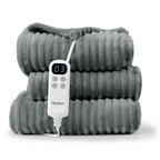 Heated Blanket Electric Throw Waffle, 50x60 Inches Sherpa Fleece Fast Heating Blanket 6 Heating Levels & 4 Hours Auto Off ETL Certification, Sage Green Throw