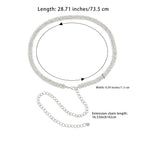 INOGIH Silver Rhinestone-Waist-Chain-Belt Formal Dress Belt Diamond Bling Wedding Bridal Belt for Women