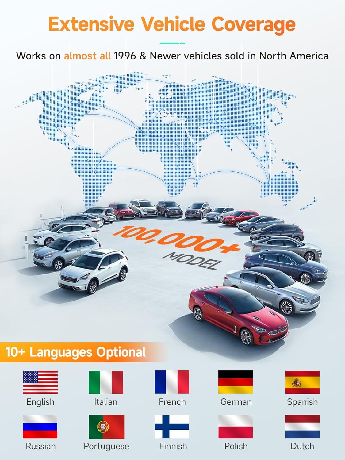 ANCEL AD410 Enhanced OBD2 Scanner, Vehicle Code Reader for Check Engine Light, Automotive OBD II Scanner Fault Diagnosis, OBDII Scan Tool for All OBDII Cars 1996+, Black/Yellow