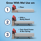 Simplay3 Monster Truck Headboard, Twin Size Plastic Car Bed Headboard for Kids, Toddlers and Boys with Toy Car Storage - Red, Made in USA