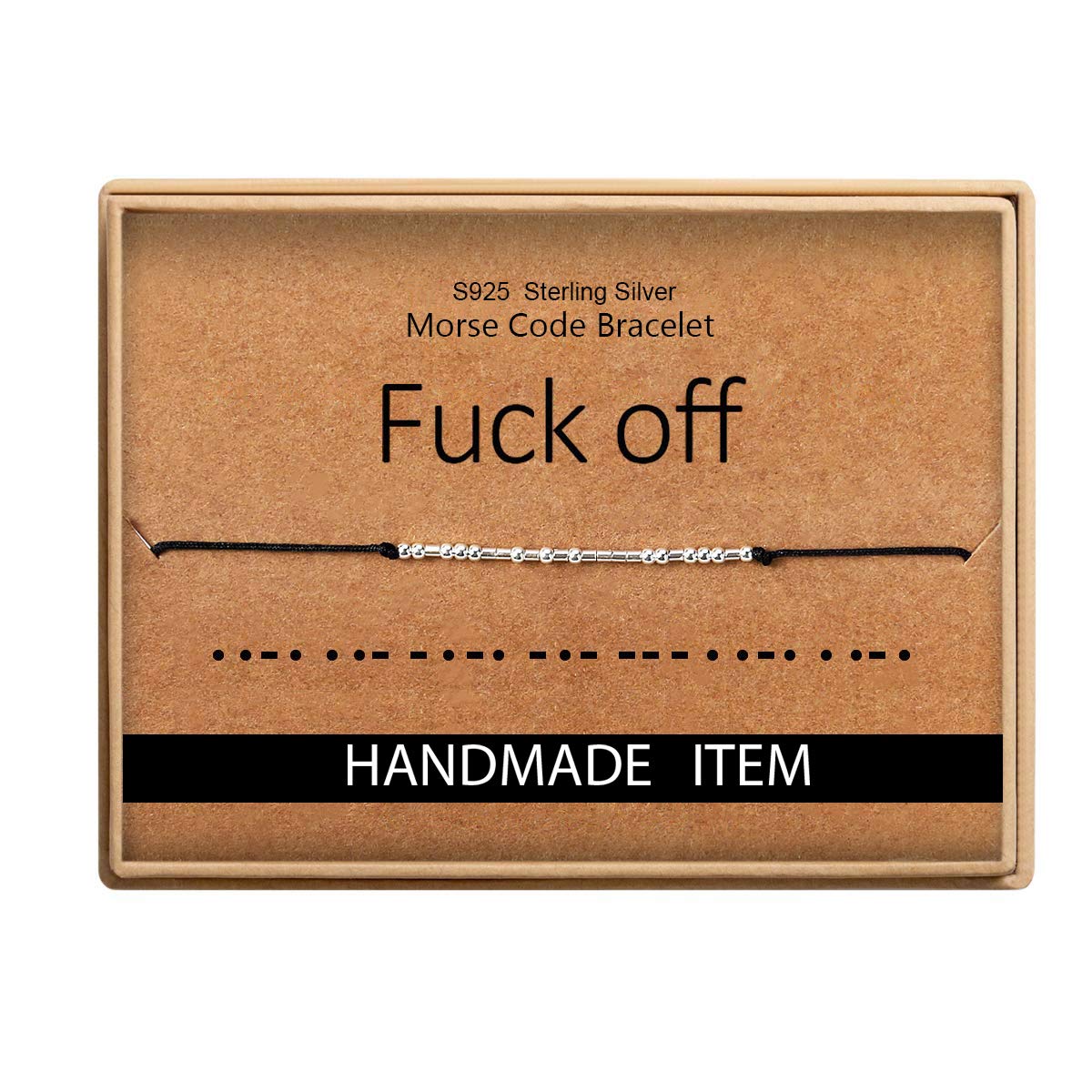 Cadeaux drôles pour femmes Bracelets code Morse Bracelets Funk off Bracelets d'amitié drôles Cadeaux d'anniversaire drôles pour sœur Cadeaux drôles pour amies pour femmes Cadeau de Noël drôle pour amies