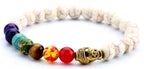 Hamoery Men Women 8mm Lava Rock 7 Chakra Beads Chakra Bracelet Braided Rope Natural Stone Yoga Bracelet Bangle