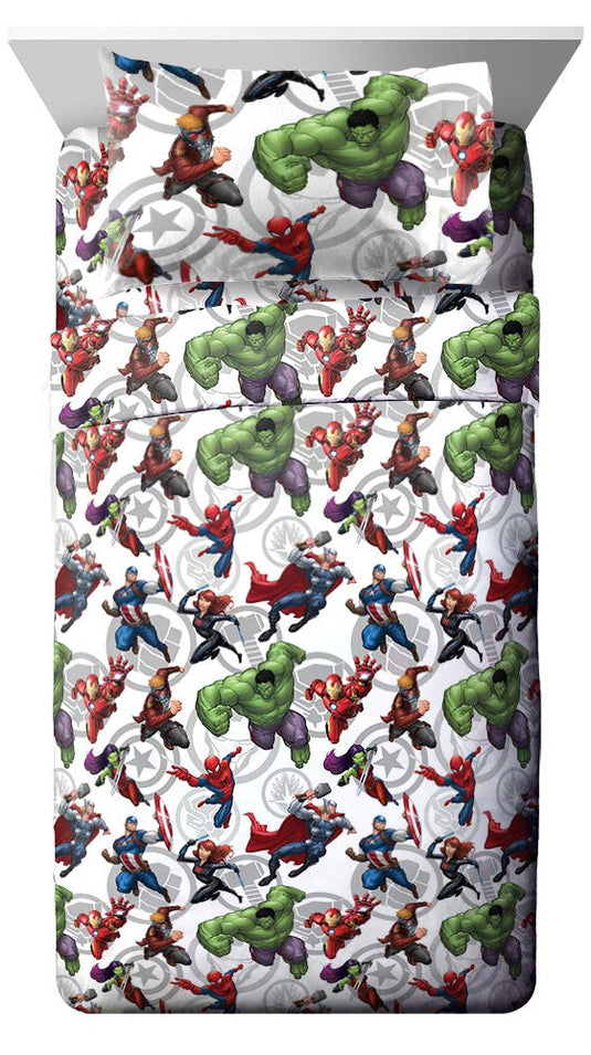 Jay Franco Marvel Spidey and His Amazing Friends Team Spidey Twin Size Sheet Set - 3 Piece Set Super Soft and Cozy Kid’s Bedding - Fade Resistant Microfiber Sheets (Official Marvel Product)