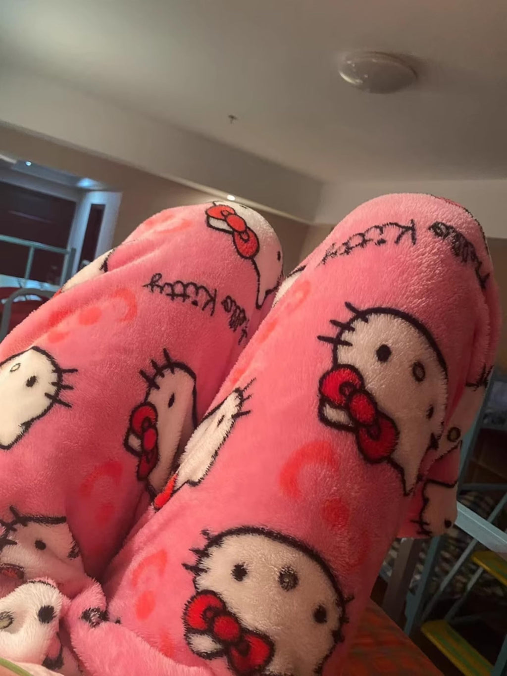 MIMLoweiss Anime Pajama Pants for Women Girls Cute Flannel Pajamas Casual Sleeping Pants Rose Red Medium