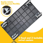 ELAFROS 3 Shelf Heavy Duty Plastic Utility Cart 34 x 17 x 38.5 Inch - Work Cart with 2 Fixed 2 Swivel Wheels and Safely Holds up to 550 lbs - 3 Tier Service Cart Deep Shelves Tool cart, Gray