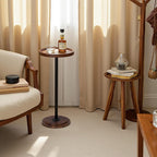 Home Dector Sofa Side Table, Small Drink Table for Small Spaces, Coffee End Table with Wood Leg for Living Room, Bedroom, Corners(Rustic Brown)