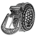UTOWO Rhinestone Belt for Women Men, Western Cowgirl Cowboy Bling Studded Leather Belt for Jeans Pants