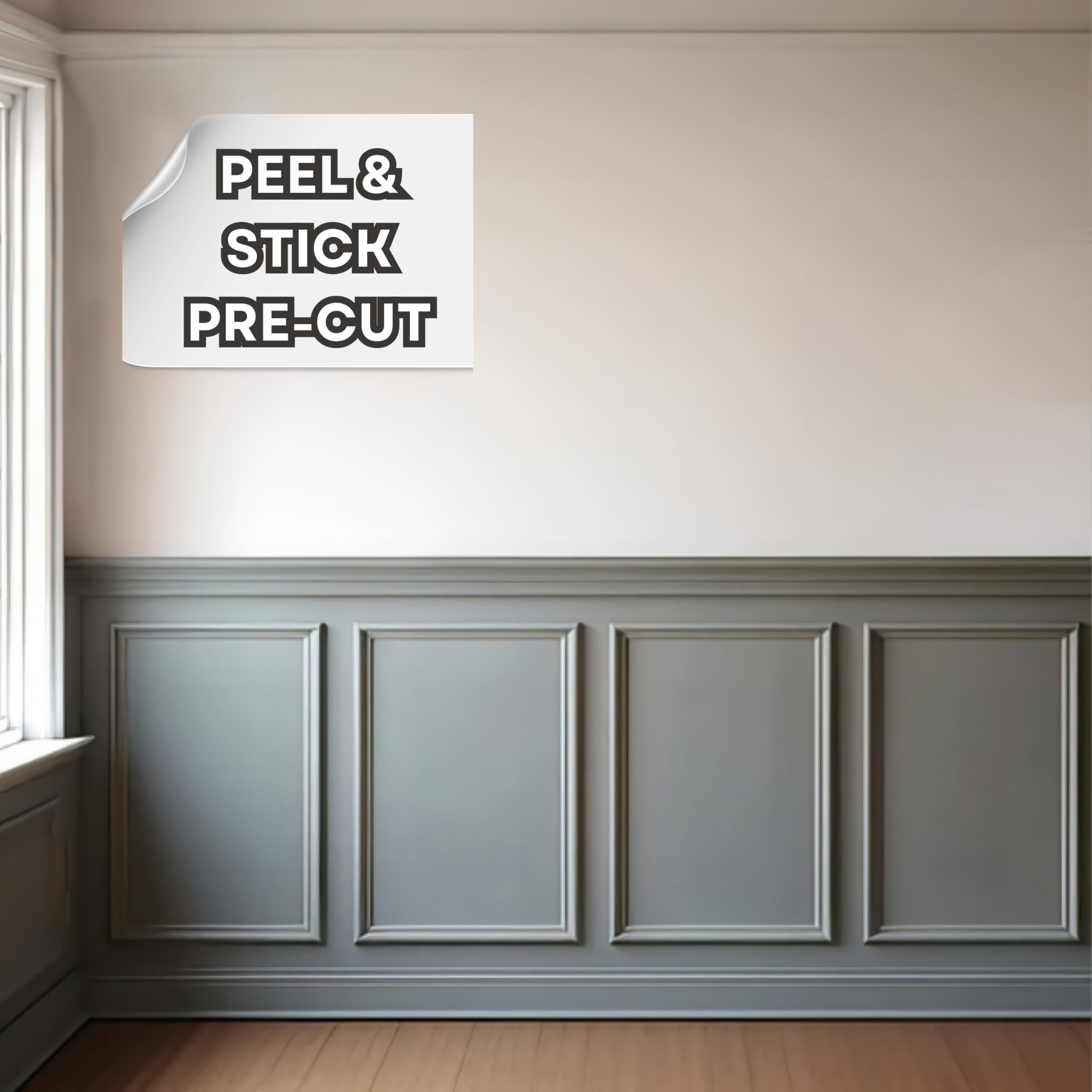 Board and Batten Wall Panel Kit - Peel and Stick Precut Wall Molding Kit - Luxury Decorative Wall Moulding Kit - Paintable Accent Wall Kit for an Elegant Touch to Any Home Decor