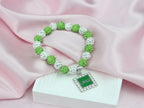 Sorority Paraphernalia Gift for Women Greek Sorority Bracelet Pink and Green Rhinestone Bracelet Sisterhood Jewelry