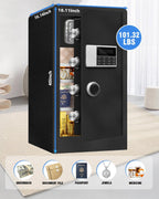 HOLOJOY Stor brandsikker vandtæt pengeskabsboks til hjemmekontordokumenter - 9,0 Cu Ft Heavy Duty stål LCD-skærm Digital sikkerhedsboks med LED-lys, aftagelig hylde til penge Smykker værdigenstande