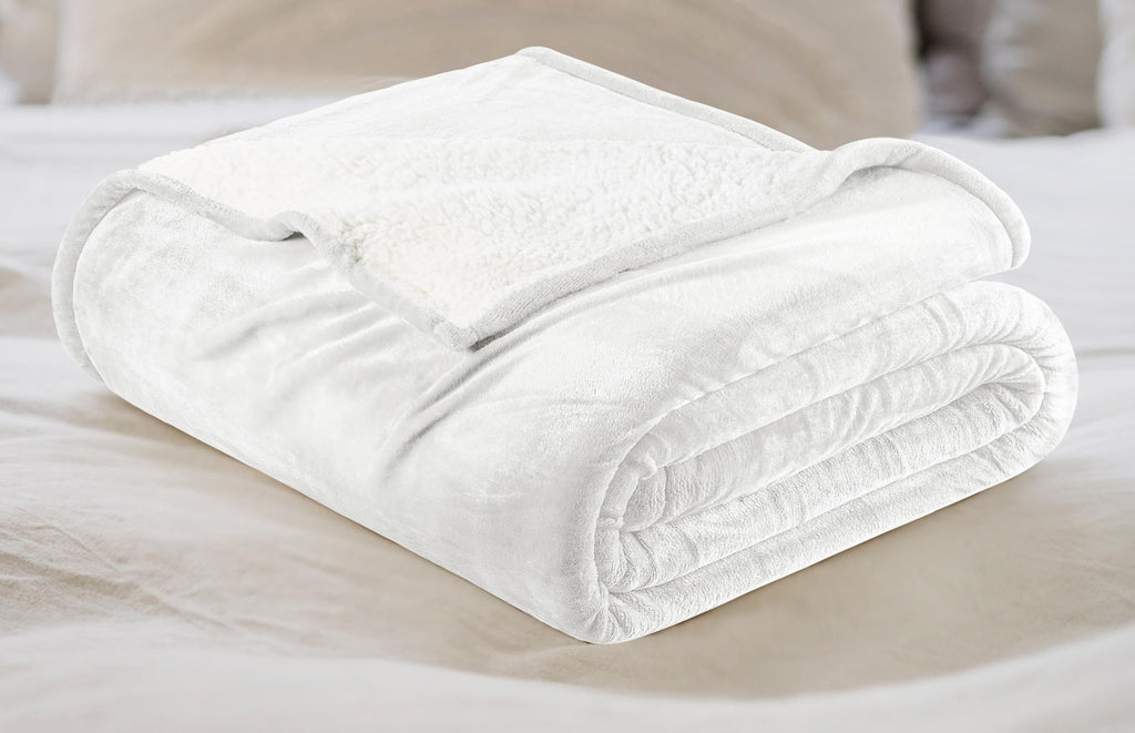 Utopia Bedding Sherpa Blanket Queen Size (Plum, 90x90 Inches) - Soft Lightweight Plush Fleece Reversible Blanket for Bed, Sofa, Couch, Camping and Travel