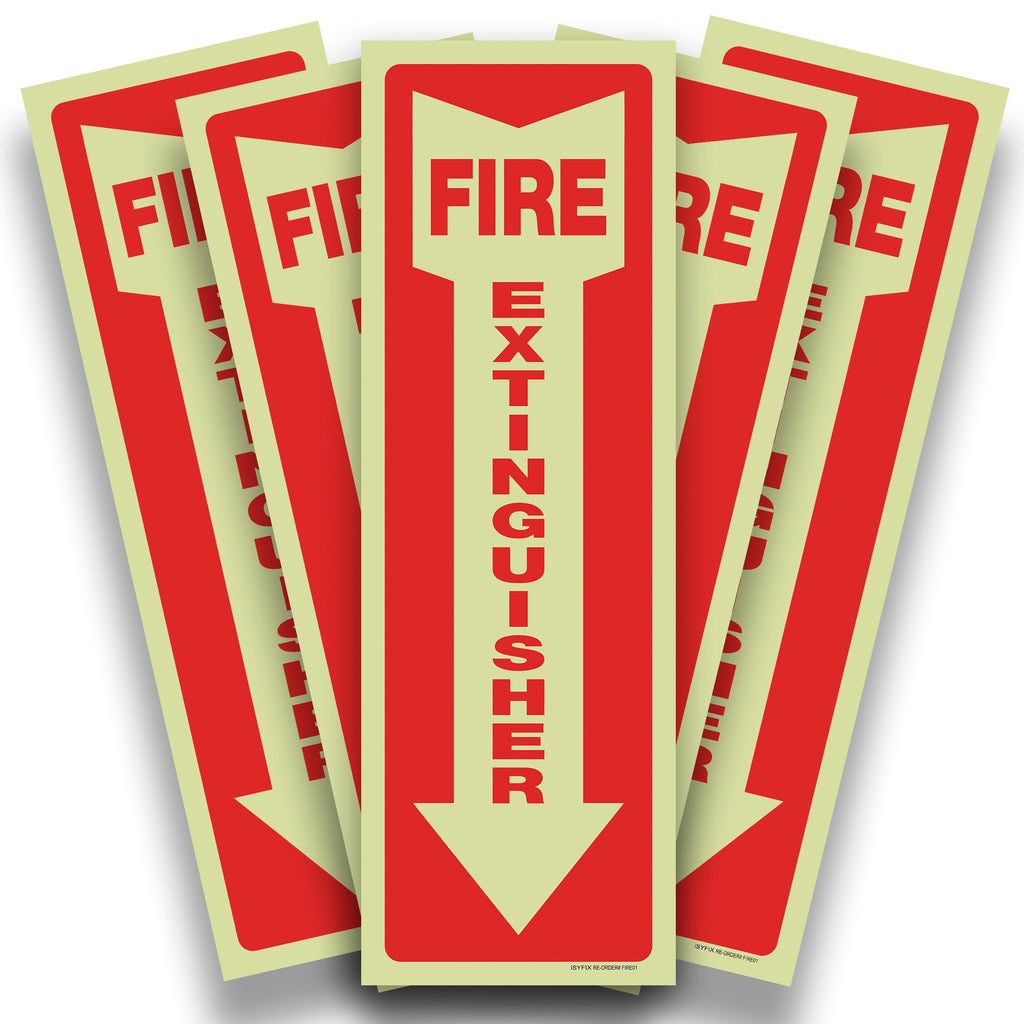 iSYFIX Fire Extinguisher Signs – 3 Pack 4x12 Inch – 40 mil Thick Polystyrene Plastic, Laminated for Ultimate UV, Weather, Scratch, Water & Fade Resistance, Indoor & Outdoor