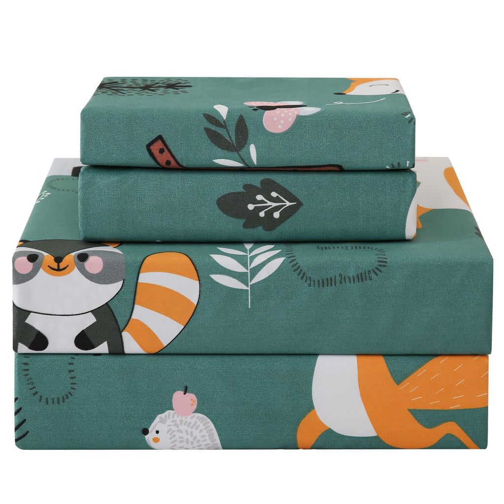 ست ملحفه کودکان یونیکورن صورتی JSD، سایز تویین، ۳ تکه، ملحفه‌های رختخواب میکروفایبر چاپ شده با طرح رنگین کمان برای دختران، جیب عمیق