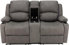 65"" Powered Wall Hugger Reclining RV Theater Seats | Double Recliner RV Sofa & Console | RV Couch | Wall Hugger Recliner | RV Theater Seating | RV Furniture (Slate), CC-PMOD65
