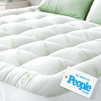 Niagara Sleep Solution Ultra Soft Queen Size Mattress Topper - Viscose Made from Bamboo Pillow Top Mattress Pad for Back Pain Relief - Naturally Cooling for Hot Sleepers, Green